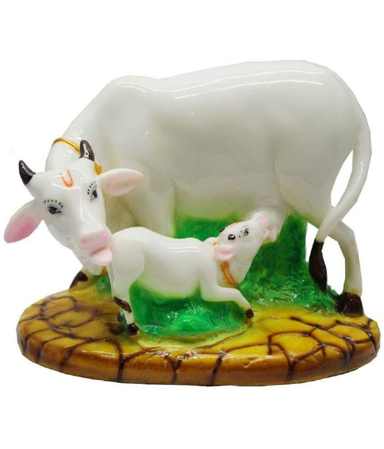 PAYSTORE -Polyresin Kamdhenu Cow Religious Showpiece ( Pack of 1 )