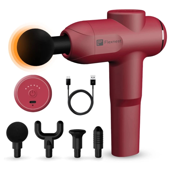 Flexnest Turbo Massage Gun with 4 Heads-Red