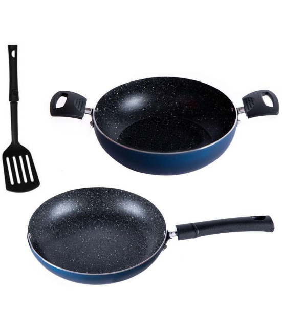 HomePro Non-Stick Set, Kadai 24.5 cm, Fry Pan 23 cm (Pack of 2)