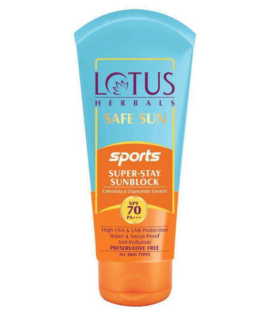 Lotus Herbals Safe Sun Sports Super-Stay Sun Block SPF 70 80g