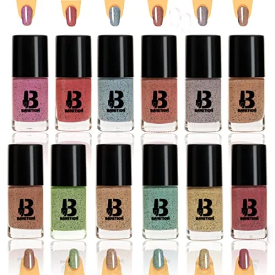 Banetion Quick Drying COOKIES Color Finish Long Lasting No Chip Formula Shiny Nail Polish For Women Smooth Application No Harmful Chemicals 9 ML