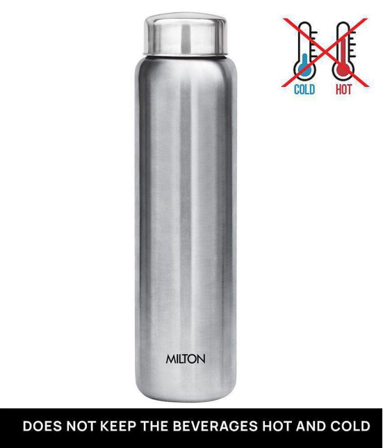 Milton Aqua 1000 Stainless Steel Water Bottle, Set of 1, 950 ml, Silver | 100% Leak Proof | Office Bottle | Gym Bottle | Home | Kitchen | Hiking | Treking Bottle | Travel Bottle - Silver