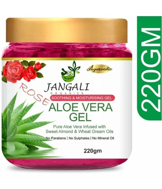 PURE Jangali ORGANICS 100% PURE Rose Aloe Vera Gel for Beautiful Skin & Hair 220G