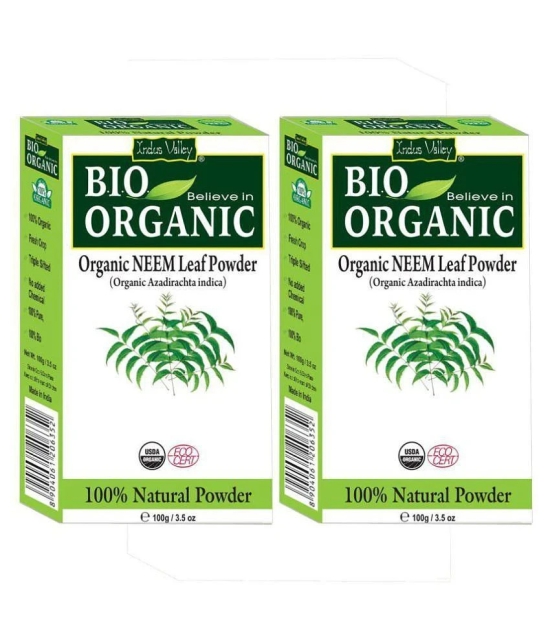 Indus Valley Bio Organic Natural Neem Powder, Chemical Free Hair Cleanser For Healthy Hair Pack of 2