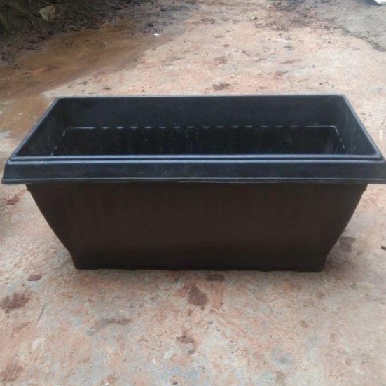 12 Inch Black Rectangular Plastic Window Planter