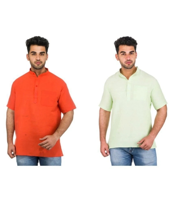 DESHBANDHU DBK Multi 100 Percent Cotton Kurta Pack of 2 - None