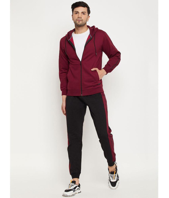 Wild West - Maroon Cotton Blend Regular Fit Solid Mens Sports Tracksuit ( Pack of 1 ) - None