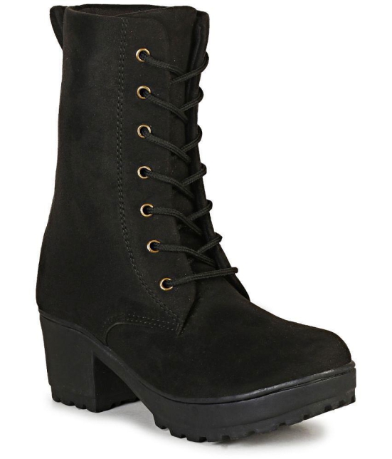 Commander Shoes - Black Women''s Mid Calf Length Boots - None