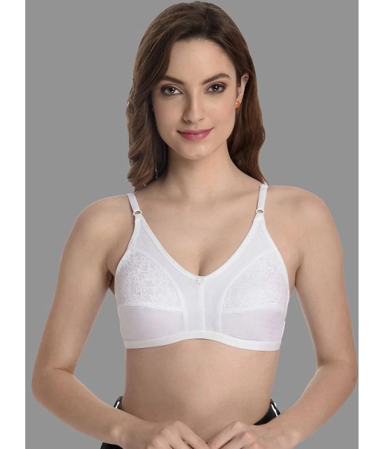 Madam - White Cotton Non Padded Womens T-Shirt Bra ( Pack of 1 ) - None