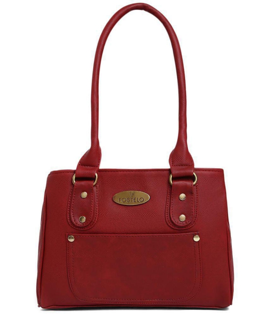 Fostelo - Maroon PU Shoulder Bag - Maroon