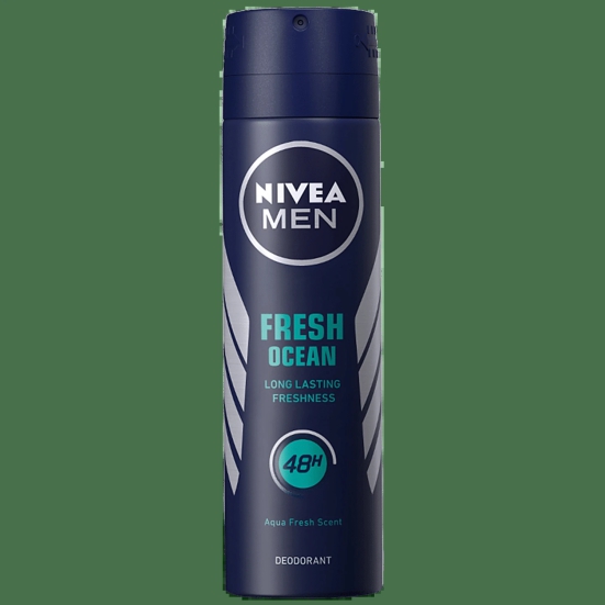 Nivea Men Fresh Ocean Deodorant - 48H Long Lasting Freshness With Fresh Aqua Scent, 150 Ml