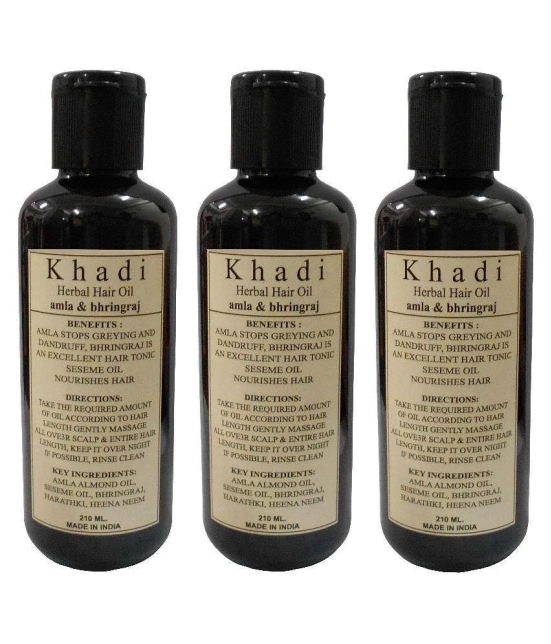 Khadi Herbal Amla & Bhringraj Hair Oil 210 ml - Pack of 3