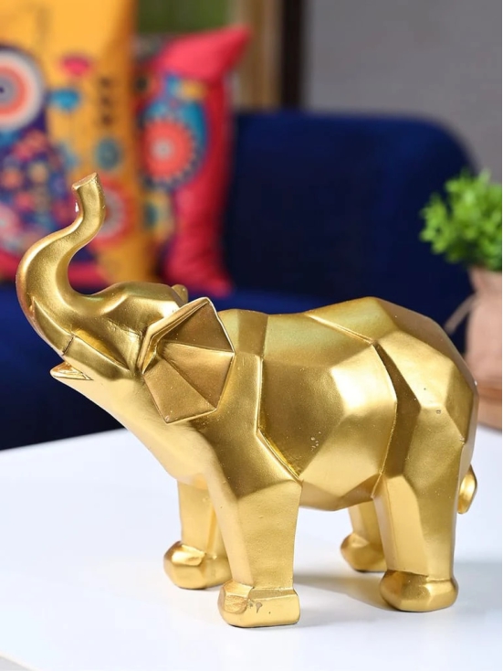 Radiant Elephant Decor Object - Golden Gleam