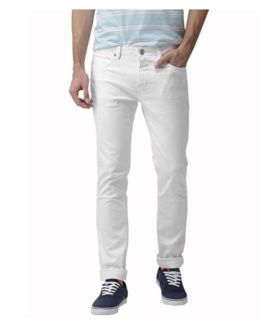 HALOGEN - White Cotton Blend Slim Fit Mens Jeans ( Pack of 1 ) - None