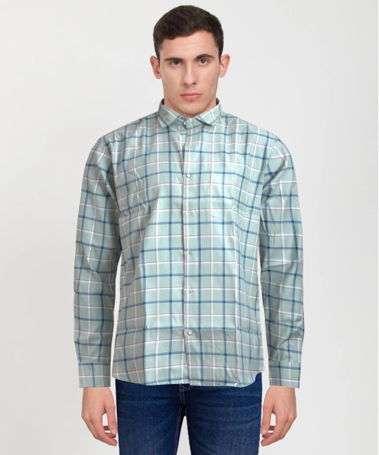 Cotton Full Sleeve Shirt Big Green Red Check