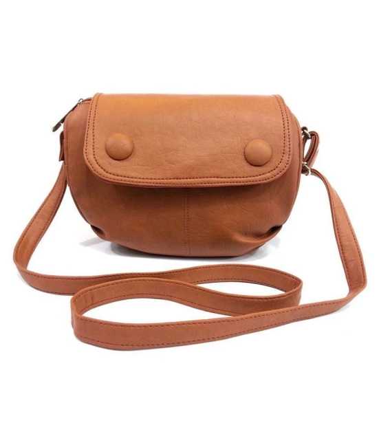 Belladona -   Brown Faux Leather Sling Bag - Brown