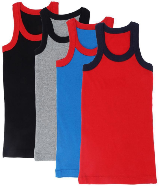 DYCA - Multi Cotton Solid Boys Vest ( Pack of 4 ) - None