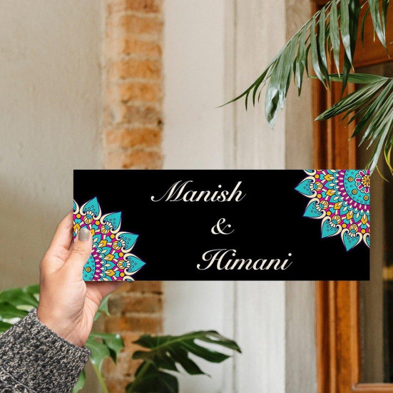 Black Floral Name Plate