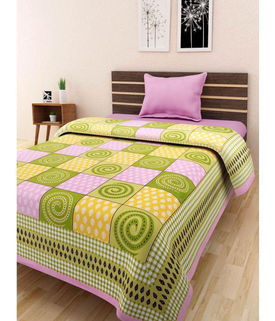 Uniqchoice - Pink Cotton Single Bedsheet - Pink