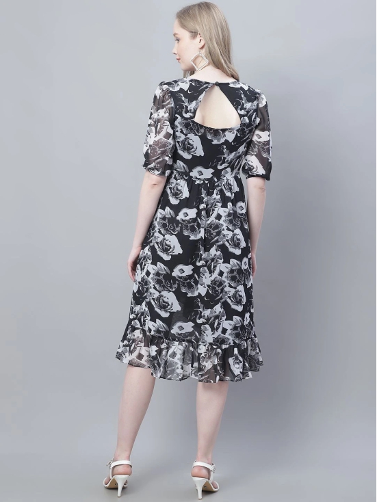 MINI & MING Floral Print Georgette Midi Dress