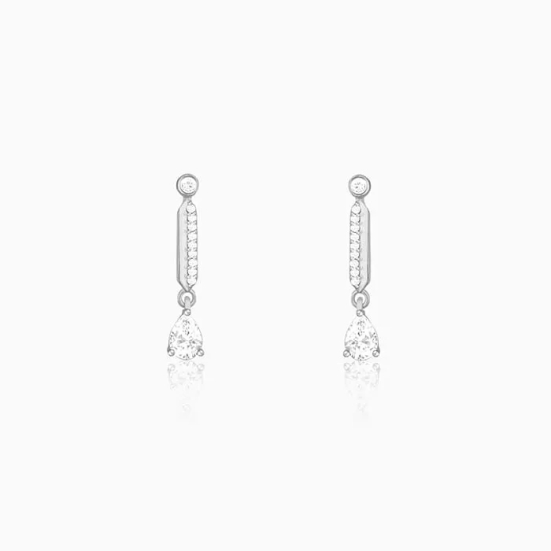 Zircon Silver Night Earrings