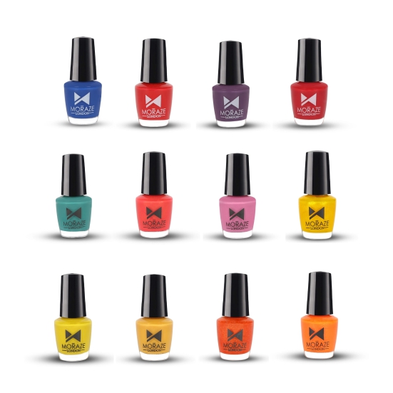 Moraze Mini Nail Polish : Pack of 12-hydro-net-phoenix-water-laggon-summer-youmake-bratty-sun-snappy-ibiza-chitty