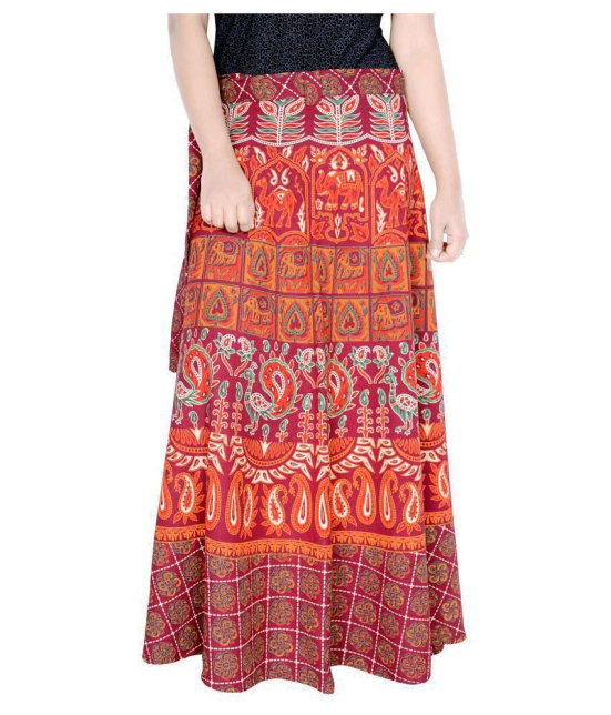 Sttoffa Cotton Wrap Skirt - Maroon - 26