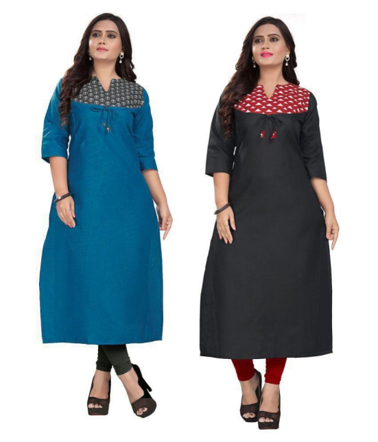 Rangrasiya Multicolor Cotton Straight Kurti - M