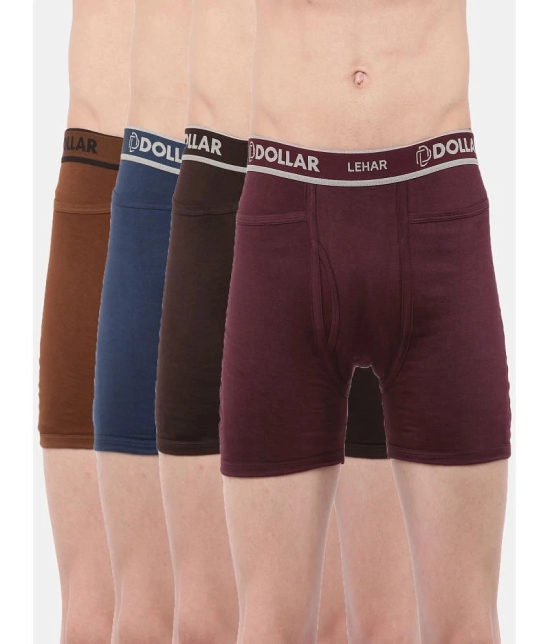 Dollar lehar Multicolor Combed Cotton Cotton Mens Trunks ( Pack of 4 ) - None