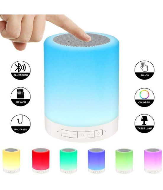 Gatih Light LED Touch Lamp Portable Bluetooth Speaker, Wireless HiFi Speaker with Smart Colour Changing Touch Control, USB Rechargeable Bedside Table Lamp/TF Card/AUX Support for All Devices