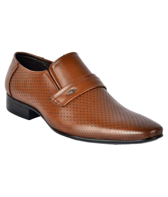 Aadi Slip On Artificial Leather Brown Formal Shoes - None