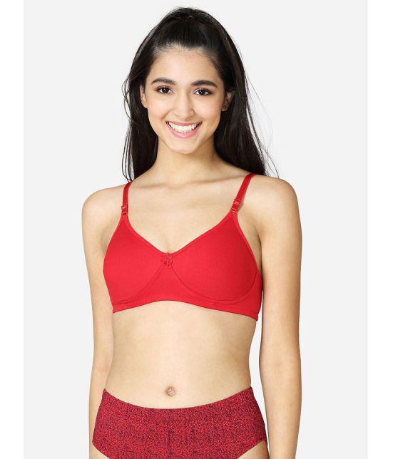 VStar - Red Cotton Blend Non Padded Women's T-Shirt Bra ( Pack of 1 ) - None