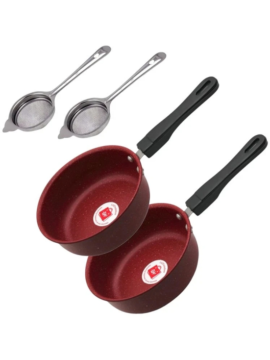 LAZYWINDOW Sauce & Tea Stainer Maroon Hard Anodised Non-Stick Cookware Sets ( Set of 1 )