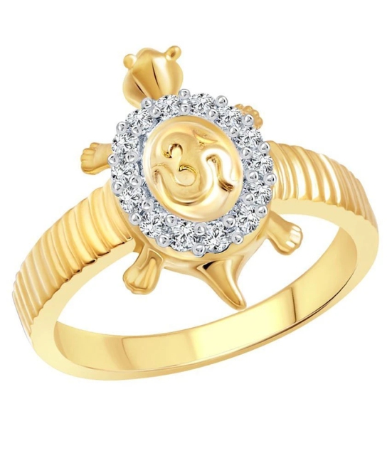 Vighnaharta Om Tortoise Gold and Rhodium Plated Ring - 12