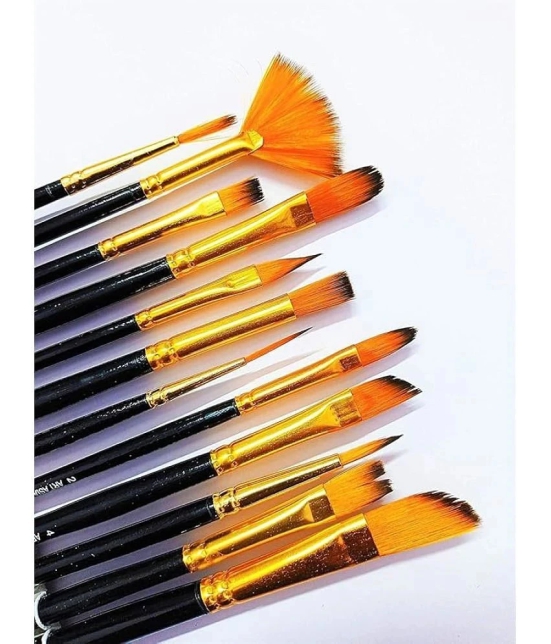 ECLET Art Artist Quality Synthetic Assorted Brush Set of 12 pc