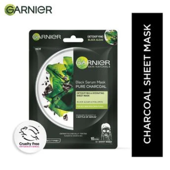 Garnier Skin Naturals Black Serum Mask Pure Charcoal Pack 2