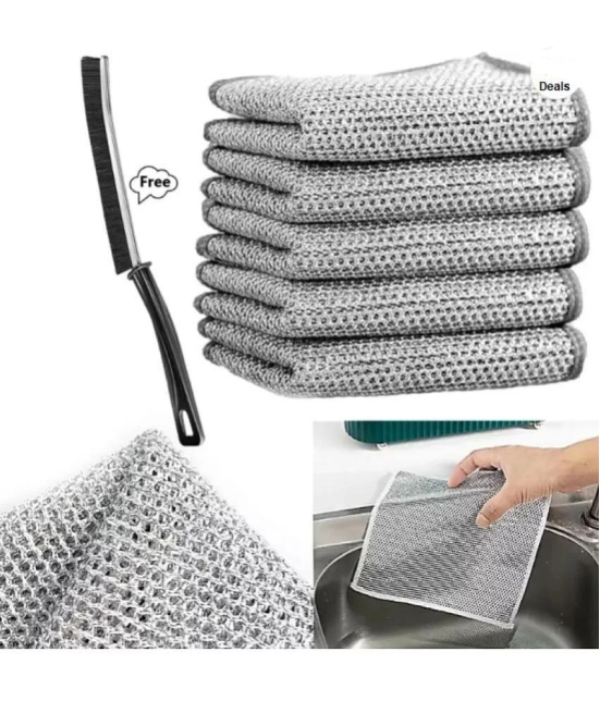 DHSMART Dish Wash Cloth for Kitchen Sink Cleaning Scrubber Dishwash Bar Wire Dishwashing Rags for Wet and Dry 30 g Pack of 5