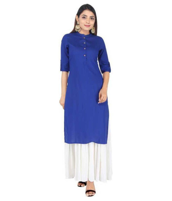 SIPET Blue Rayon Straight Kurti - XL