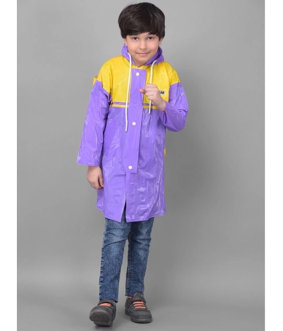 Dollar Rainguard Kids Full Sleeve Solid Long Raincoat With Adjustable Hood and Pocket - None