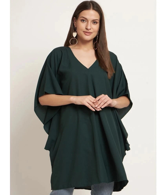 Curvydrobe Crepe Green Beach Dresses - - None