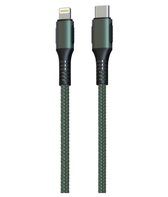 Portronics Konnect CL to 8 Pin Type C:3A Type-C to 8 Pin USB Cable 1.2 Mtr. ,Green (POR 1067) - Green