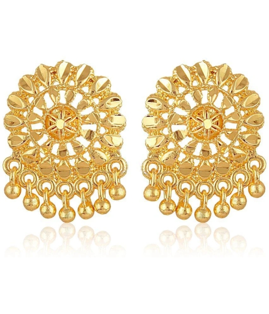 VIVASTRI Golden Stud Earrings ( Pack of 1 ) - Golden