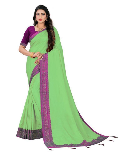 ofline selection - Green Silk Blend Saree With Blouse Piece (Pack of 1)