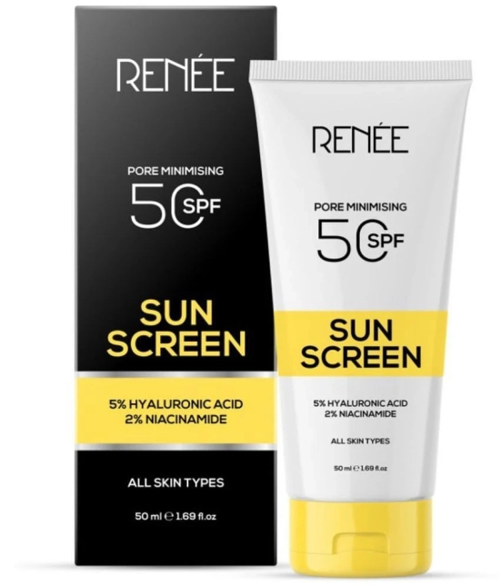 RENEE Pore Minimising Sunscreen SPF 50 With 5% Hyaluronic acid & 2% Niacinamide, 50Ml