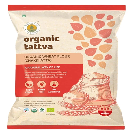 Organic Tatva Organic Whole Wheat Flour (Chakki Atta) 1Kg, 1 Pc