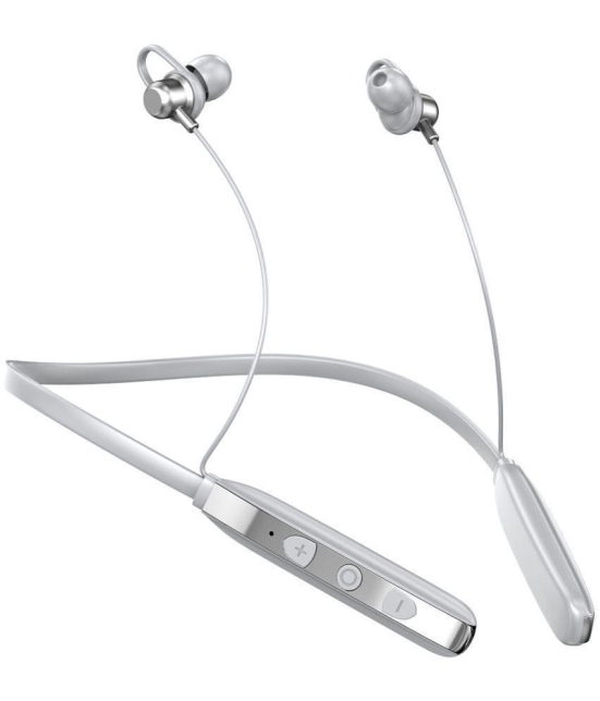 Tecsox In-the-ear Bluetooth Headset with Upto 25h Talktime Deep Bass - White - White