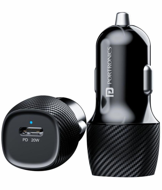 Portronics Car Mobile Charger Car Power 18 Black