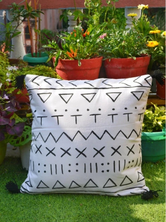 Tribal Handpainted Cushion Cover