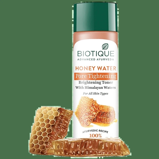 Biotique Pore Tightening Brightening Toner - Honey, With Himalayans Water, For Normal To Oily Skin, 120 Ml Carton