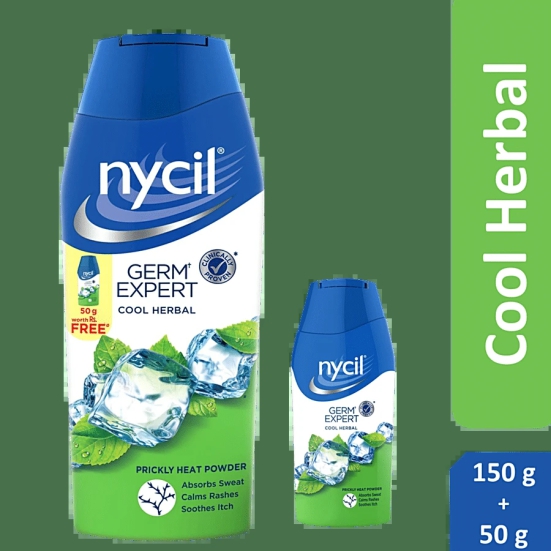 Nycil Cool Herbal Prickly Heat Talcum, 150 gm